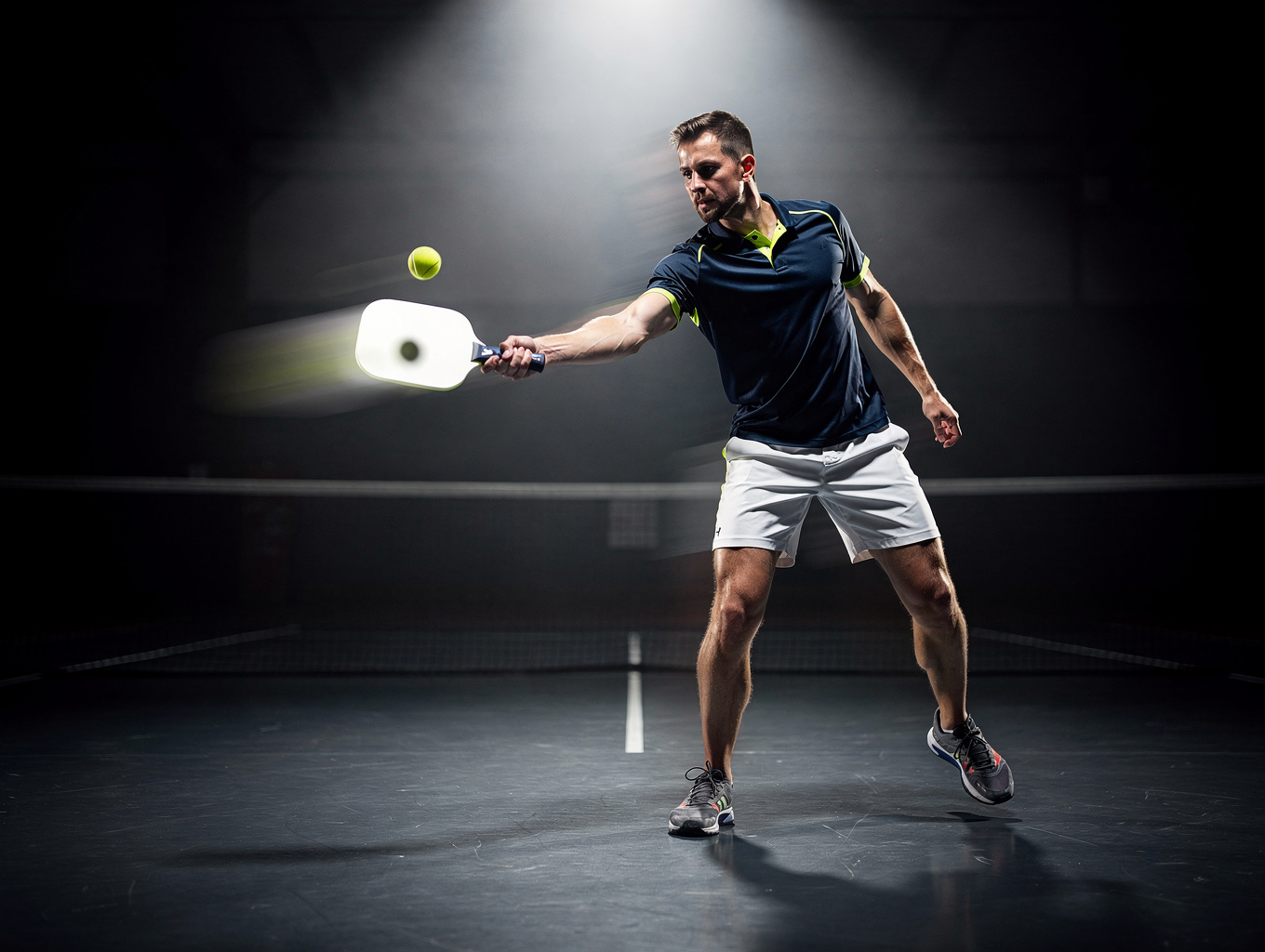 Players competing on a professional pickleball court